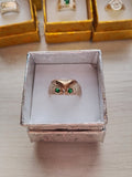 Anillo Místico Búho para Hombre con Baño de Oro