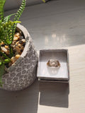 Anillo Sello Corona en Plata Ley 925 con Baño de Oro