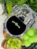 Anillo Promesa de Plata con Esmeralda Natural y Circonias
