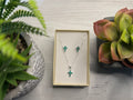 Conjunto de Joyería Cruz Sagrada en Plata con Cirón Verde Intenso